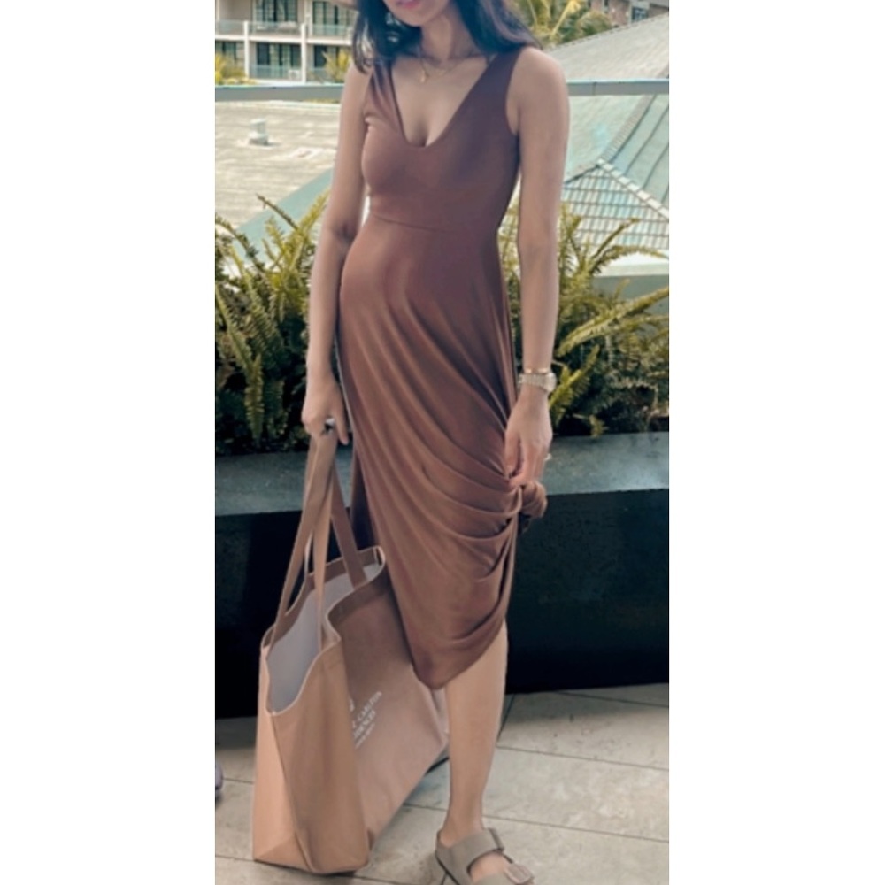Brown midi dress